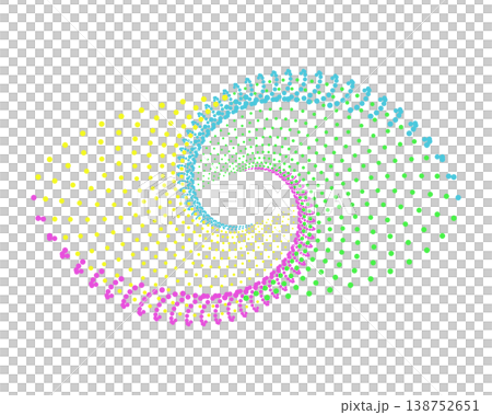 futuristic technology dotted spiral shape vector illustration, data visualization on black background futuristic technology dotted spiral shape vector illustration, data visualization on black background 138752651