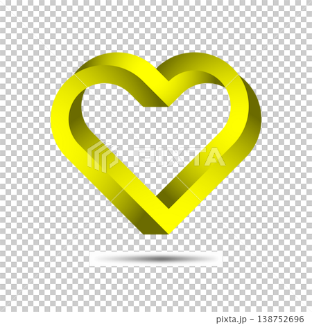 gold heart impossible symbol on white background, love sign vector illustration gold heart impossible symbol on white background, love sign vector illustration 138752696