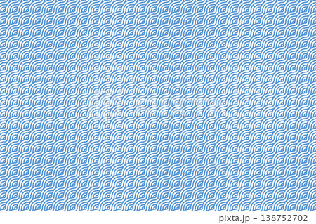 seamless blue japanese waves pattern vector illustration 138752702