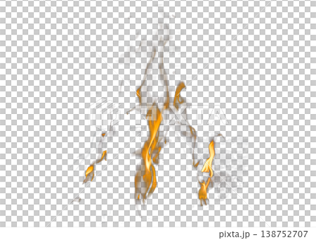 Bright orange and yellow fire with transparent background Bright orange and yellow fire with transparent background 138752707