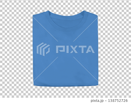 Iris Blue colour blank fashion folded tee front mockup template Iris Blue colour blank fashion folded tee front mockup template 138752726