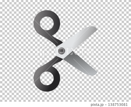 Simple graphic illustration of open scissors icon with a gradient effect Simple graphic illustration of open scissors icon with a gradient effect 138753081