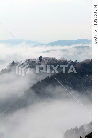 冬の雲海と備中松山城（天空の山城）25692 138753244