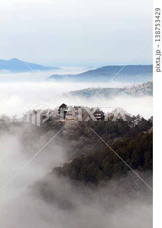 冬の雲海と備中松山城（天空の山城）25139 138753429