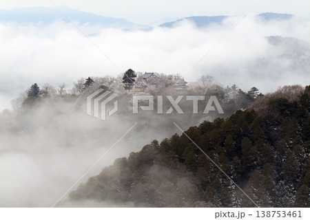 冬の雲海と備中松山城（天空の山城）25658 138753461