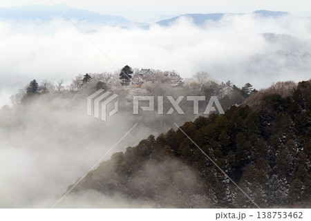 冬の雲海と備中松山城（天空の山城）25661 138753462