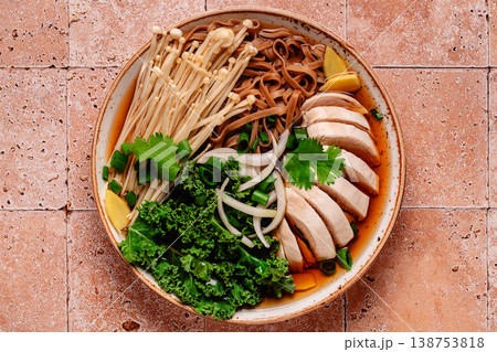 Asian miso ramen noodle soup. 138753818