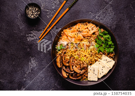 Korean style instant noodle, Shin Ramyeon. 138754035