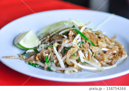 stir fried noodles or pad thai , noodles without soup or Thai food 138754268