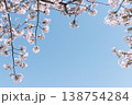 桜のフレームと青空 春の背景素材 コピースペース 138754284