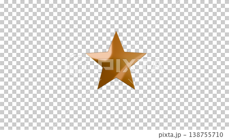 Sparkling stars [Gold] 3D rendering Favorites/Rating marks Transparent background 138755710