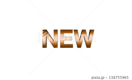 NEW 3D文字 [金] メタリック質感 ロゴ・アイキャッチ素材 背景透過 138755965