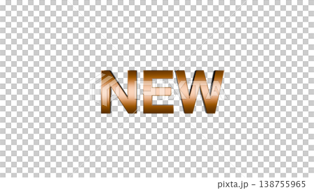 NEW 3D文字 [金] メタリック質感 ロゴ・アイキャッチ素材 背景透過 138755965