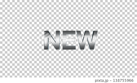 NEW 3D文字 [銀] メタリック質感 ロゴ・アイキャッチ素材 背景透過 138755966
