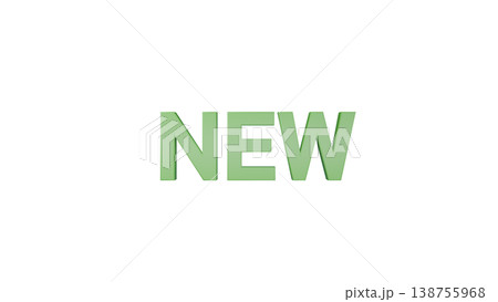 NEW 3D文字 [緑]  ロゴ・アイキャッチ素材 背景透過 138755968