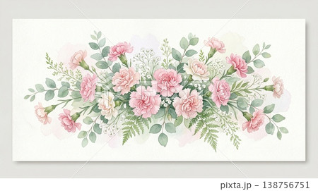 母の日カーネーションの横長壁紙イラスト 138756751