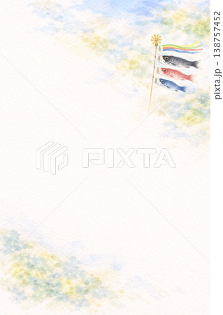 こどもの日シリーズ：右上鯉のぼりと広大な余白 138757452