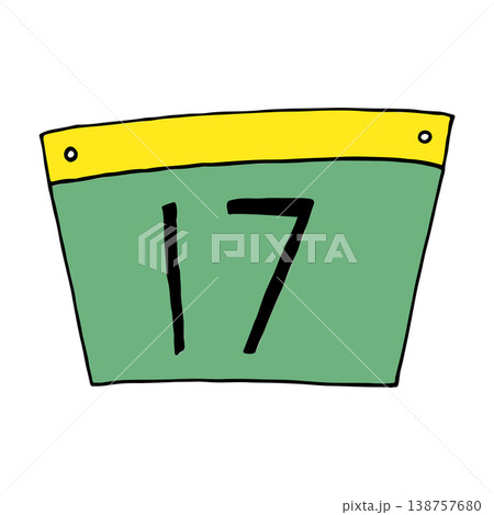 シンプル手描きのカレンダー絵文字イラスト素材 138757680