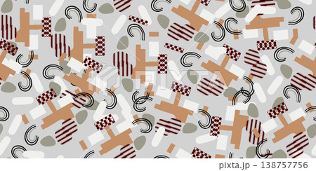 Textile motif seamless pattern. Abstract line shape geometric motif basic pattern continuous background. Man shirt all over print block. Textile motif seamless pattern. Abstract line shape geometric motif basic pattern continuous background. Man shirt all over print block. 138757756