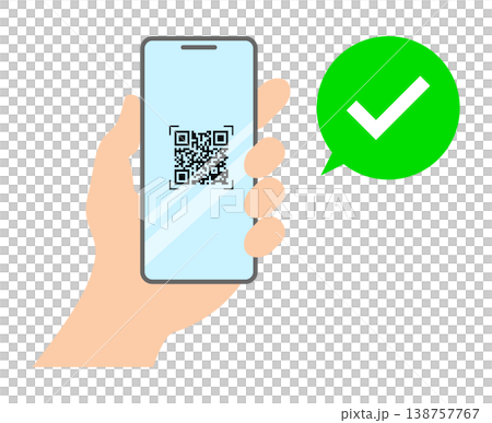 Smartphone QR code authentication illustration (vector material) Smartphone QR code authentication illustration (vector material) 138757767