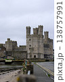 Caernarfon castle walls overlooking aber foreshore road 138757991