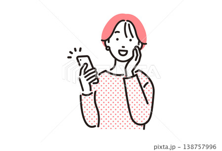 人物 スマホを見て喜ぶ女性 人物 スマホを見て喜ぶ女性 138757996