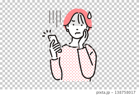 人物:一位看著智慧型手機感到焦慮的女性。 人物:一位看著智慧型手機感到焦慮的女性。 138758017