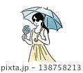 日傘をさす女性 138758213