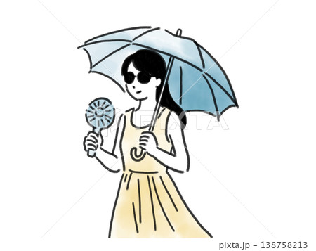 日傘をさす女性 138758213