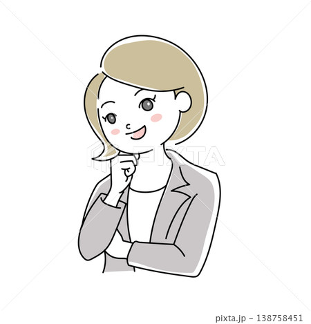 ビジネス女性笑顔イラスト1-17 ビジネス女性笑顔イラスト1-17 138758451