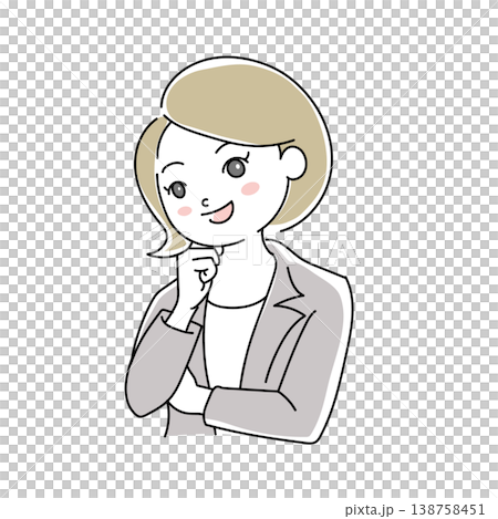 ビジネス女性笑顔イラスト1-17 ビジネス女性笑顔イラスト1-17 138758451