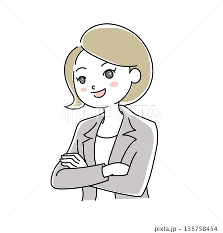 ビジネス女性笑顔イラスト1-20 138758454