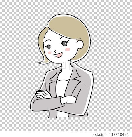 ビジネス女性笑顔イラスト1-20 138758454