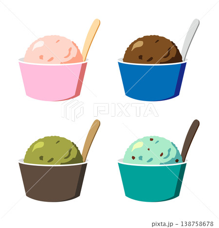 アイスクリームのイラストのセット 138758678