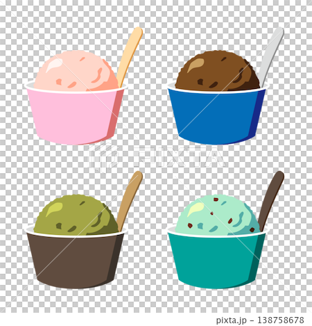 アイスクリームのイラストのセット 138758678
