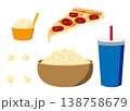 ジャンクフードのイラストのセット　映画鑑賞向け 138758679