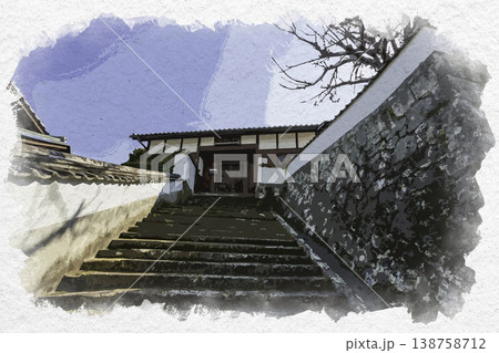 水彩画風 臼杵 二王座歴史の道 旧片切家屋敷 大分県臼杵市 水彩画風 臼杵 二王座歴史の道 旧片切家屋敷 大分県臼杵市 138758712