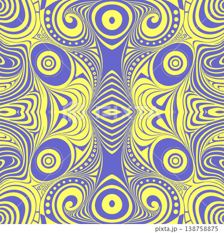 simple seamless abstract blue and yellow pattern, texture 138758875