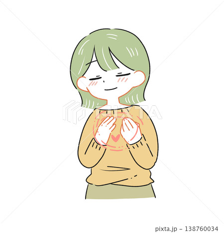 自分を大切にする女性のイラスト 138760034