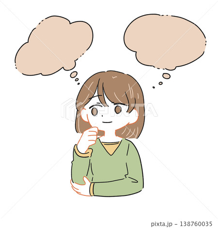 考える女性のイラスト 考える女性のイラスト 138760035
