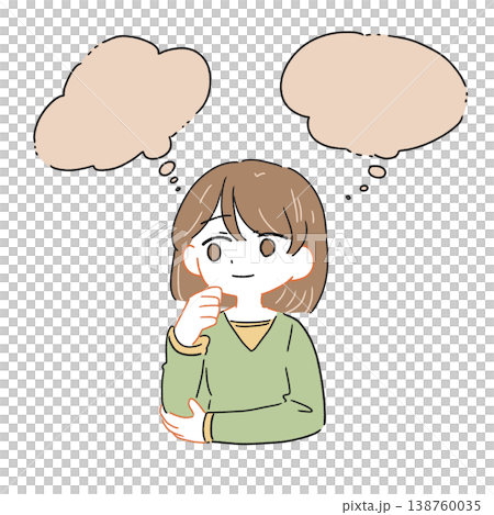 一個有思想的女人的插圖 一個有思想的女人的插圖 138760035