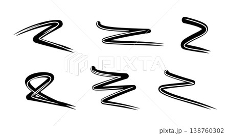 Black Solid Motorcycle Light Silhouettes Set of Six on White Background Black Solid Motorcycle Light Silhouettes Set of Six on White Background 138760302