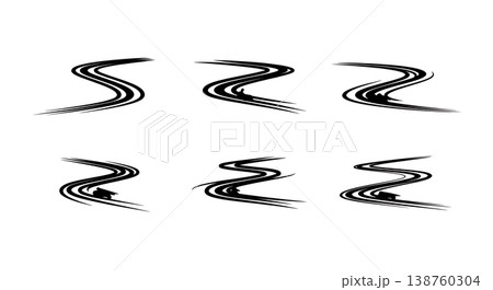 Black Solid Motorcycle Light Silhouettes Set of Six on White Background Black Solid Motorcycle Light Silhouettes Set of Six on White Background 138760304