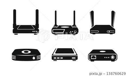 Black Solid Lab Centrifuge Silhouettes Set of Six on White Background Black Solid Lab Centrifuge Silhouettes Set of Six on White Background 138760629