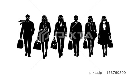 Black Solid Luxury Travel Silhouettes Set of Six on White Background Black Solid Luxury Travel Silhouettes Set of Six on White Background 138760890