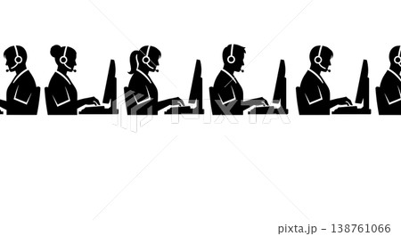 Black Solid Medical Office Silhouettes Set of Six on White Background 138761066
