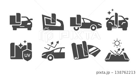 Car film wraps icon set. It includes protect, business, car wrapping, vehicle wrap and more solid icons. Car film wraps icon set. It includes protect, business, car wrapping, vehicle wrap and more solid icons. 138762213