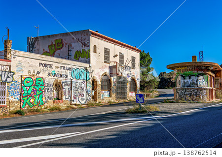 Coll del Belitres, Spain - Nov 03, 2025: Abandoned border station on Coll del Belitres, border between Spain and France 138762514