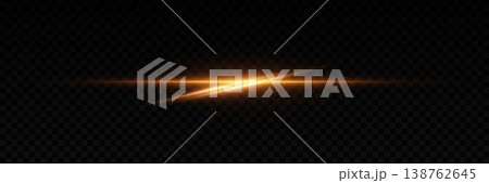 Orange light effect with horizontal lens flare and bright crossing lines Orange light effect with horizontal lens flare and bright crossing lines 138762645