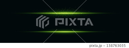 Glowing green neon lines creating futuristic light streak and energy burst effect 138763035